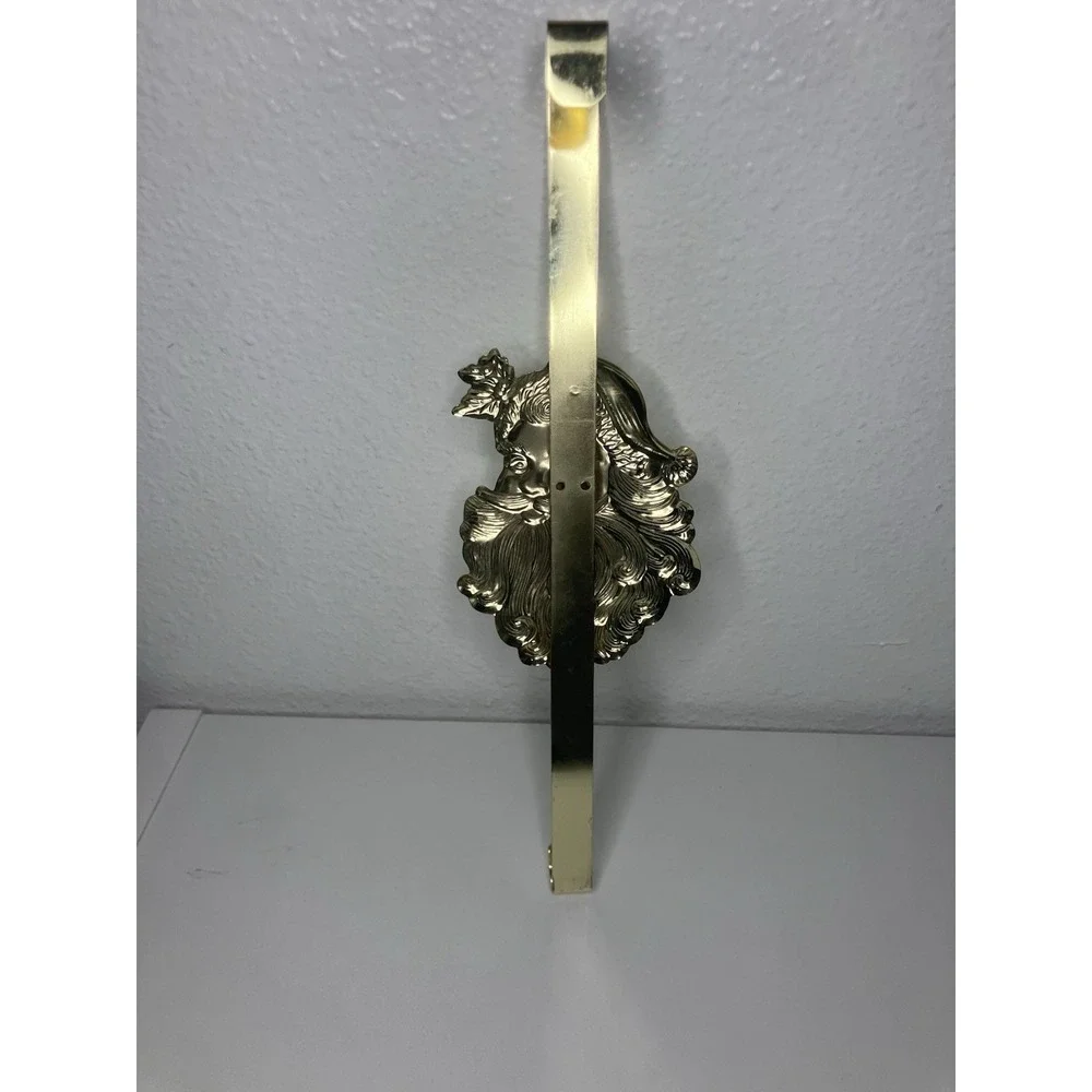 Christmas Wreath Hanger Holder Gold Santa Head 14